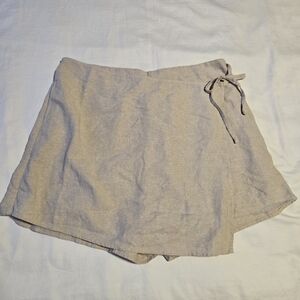 Gap Linen Blend Faux Wrap Shorts, Size L, Tan, NWT